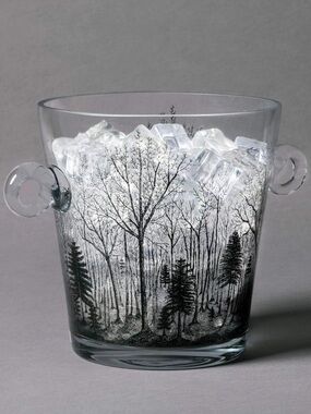 NWT! Target John Derian Spooky Trees Forest Glass Ice Bucket Halloween Decor